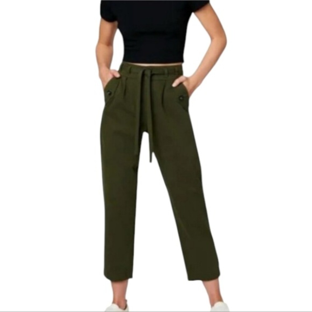 Blank NYC Olive Green Hakuna Matata Cropped Tapered Pants Size 26 New